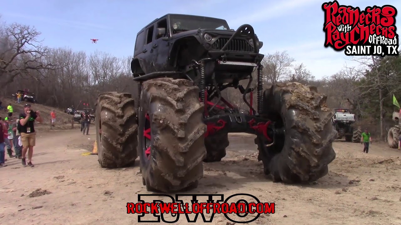 BIG MUD TRUCKS HIT THE 2 STAGE BOUNTY HOLE!!! - YouTube