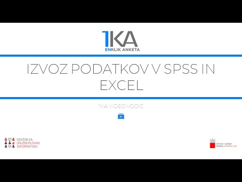 Video: Kako uvozim podatke iz Excela v SPSS?
