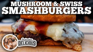 Mushroom & Swiss Smash Burgers | Blackstone Griddles