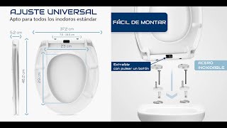 Tapa De Inodoro Con Cierre Suave Y Extraíble, Marca Comodo