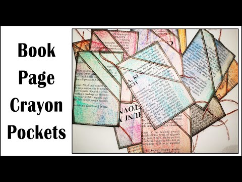 Crayon pockets from book pages - Starving Emma