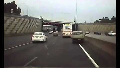 Spectacular ute smash on the Monash Freeway, Melbourne
