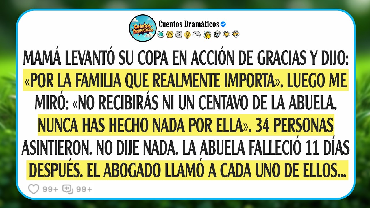 Mi madre me dijo en Acción de Gracias que no heredaría nada, el abogado demostró que estaba...