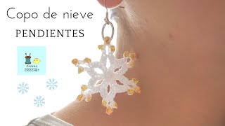 Cómo tejer pendientes estrella a crochet. Copo de Navidad.