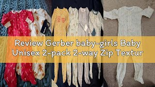 Review Gerber baby-girls Baby Unisex 2-pack 2-way Zip Textured Sleep 'N Play