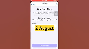 When did the SushiSwap DEX launch || 2 aug time farm Quiz #todayquiz