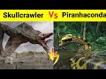 Skullcrawler vs piranhaconda in hindi  monster vs hybrid piranha snake