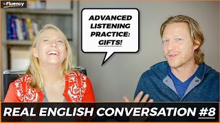 Advanced English Conversation Lesson #8: Gifts 🎁 🎅 (learn real English w/ subtitles)