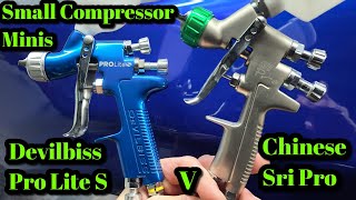 Devilbiss Pro Lite S 1.2 v Chinese Sri Pro 1.2, LVLP Mini Guns For Small Compressors