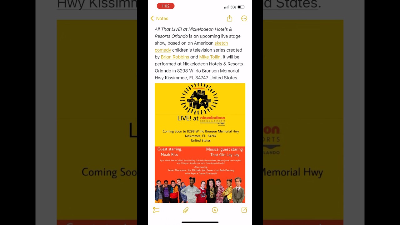 All That LIVE! at Nickelodeon Hotels & Resorts Orlando 