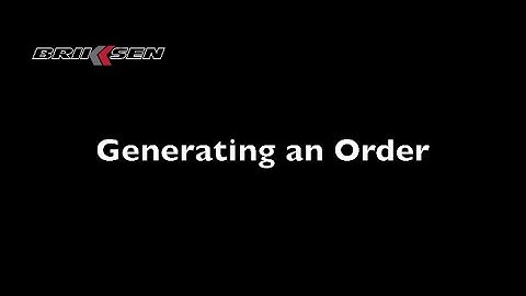 Brikksen.com Generating an Order