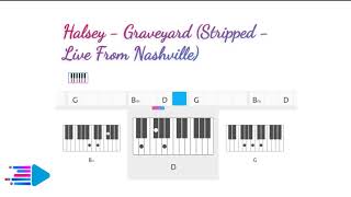 Halsey - Graveyard Stripped (Live From Nashville) - Piano Chords | Acordes Piano Resimi