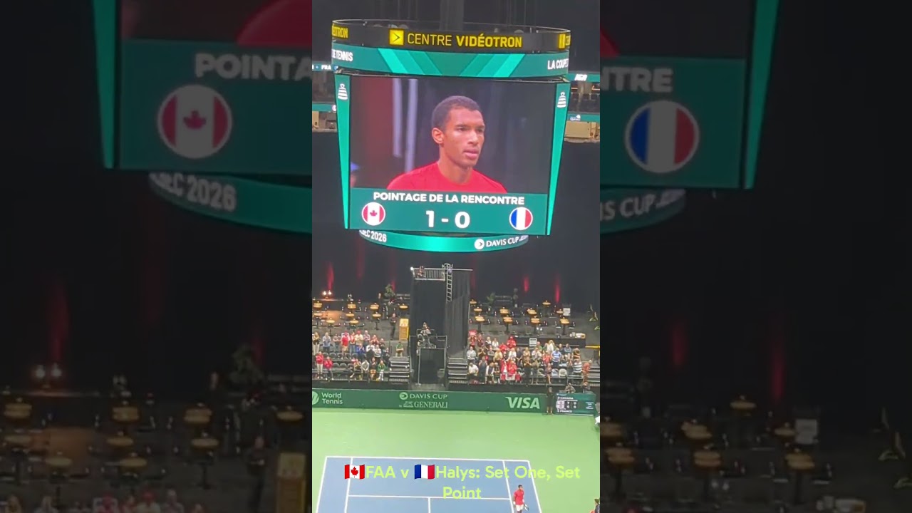 #DavisCup / #CoupeDavis: #FAA vs #Halys, Set 1, Set Point #Canada #France #Tennis