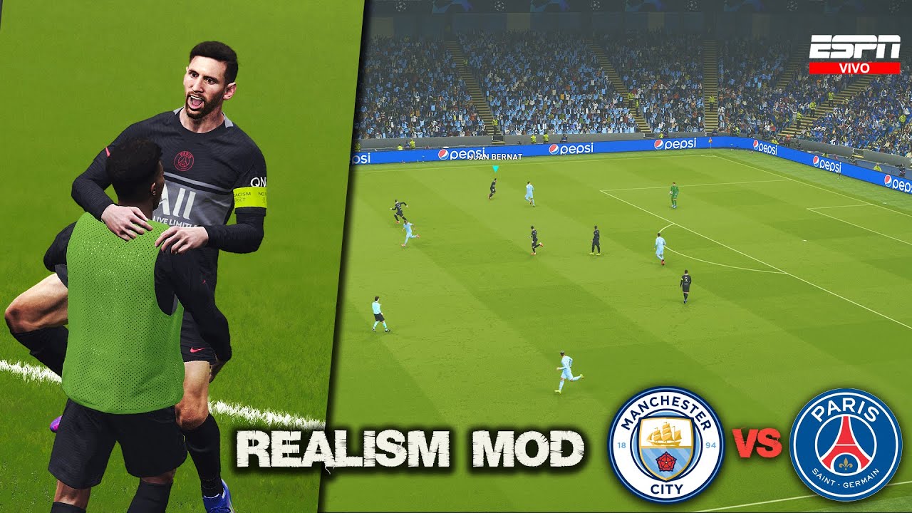 PES 2021 Realism Mod still The Most Football REALISTIC ⚽️ Man City vs PSG - Champions League Mod - YouTube