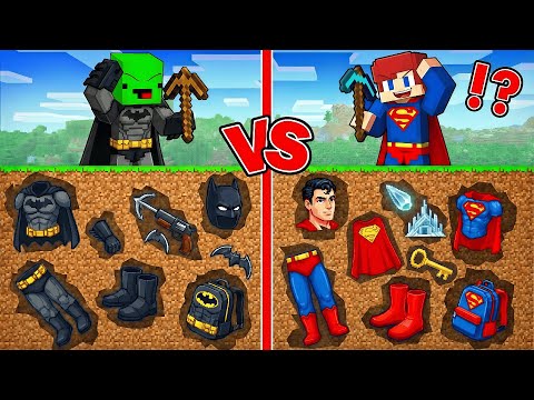 JJ Superman VS Mikey Batman Secret Item Battle in Minecraft - Maizen