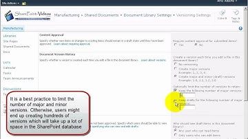 Setting up the versioning settings in a library