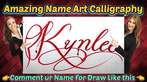 Kynlee Name Signature Calligraphy Status | How to Draw, Cursive Calligraphy with Cut Marker