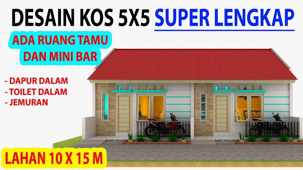 DESAIN KOS KOSAN 5X5 Lengkap Ruang Tamu & Minibar || Dapur, Toilet, Jemuran DESAIN KOS KOSAN 5X5 Lengkap Ruang Tamu & Minibar || Dapur, Toilet, Jemuran