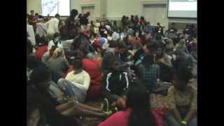 Viewing party in Tate Student Center