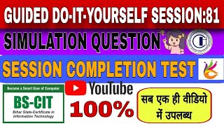 GUIDED DO-IT-YOURSELF SESSION:81 WITH SIMULATION QUESTION AND COMPLETION TEST