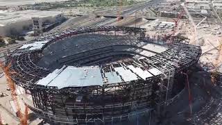 Drone video from above the raiders' las vegas stadium construction
site. video: applied analysis