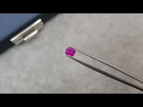 Rare Pamir unheated ruby in cushion cut 0.97 ct, Tajikistan Video  № 1