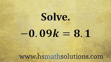 Solving a One-Step Equation with Decimal Numbers by Division (Example)
