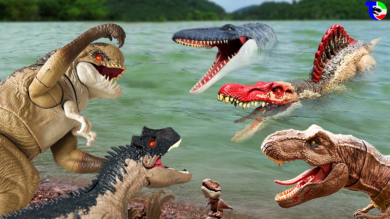 T-Rex, Spino, Allosaurus, Carnotaurus, Mosa & Hybrid. The BEST of Dino Toy Movie | Jurassic World