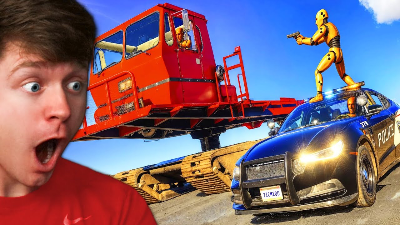 Reacting to CRAZY POLICE CHASE and CAR CRASHES! (BeamNG Drive)