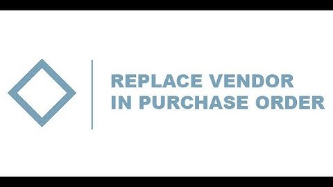 Odoo How To Replace Vendor in Purchase Order