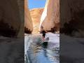 Wakesurfing through slot canyons on Lake Powell