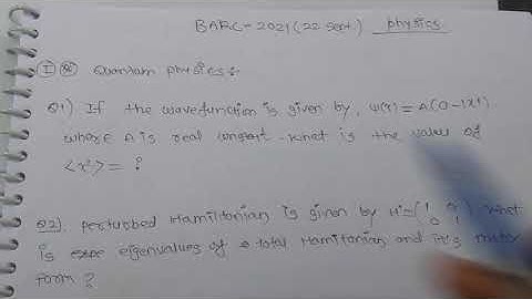 BARC 2021 Physics all questions with answers