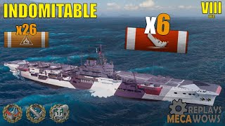 INDOMITABLE 168k damage, 6 frags, 2.3k pure experience | World of Warships Gameplay