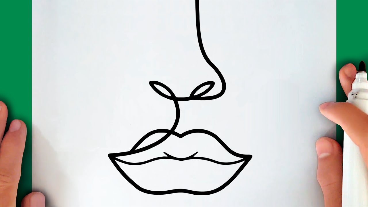 Rascunho de nariz e boca. Nose and mouth sketch.