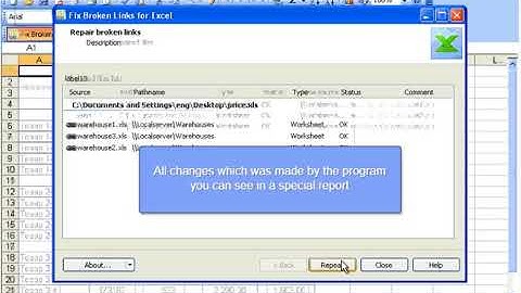 Restore broken links in Excel files