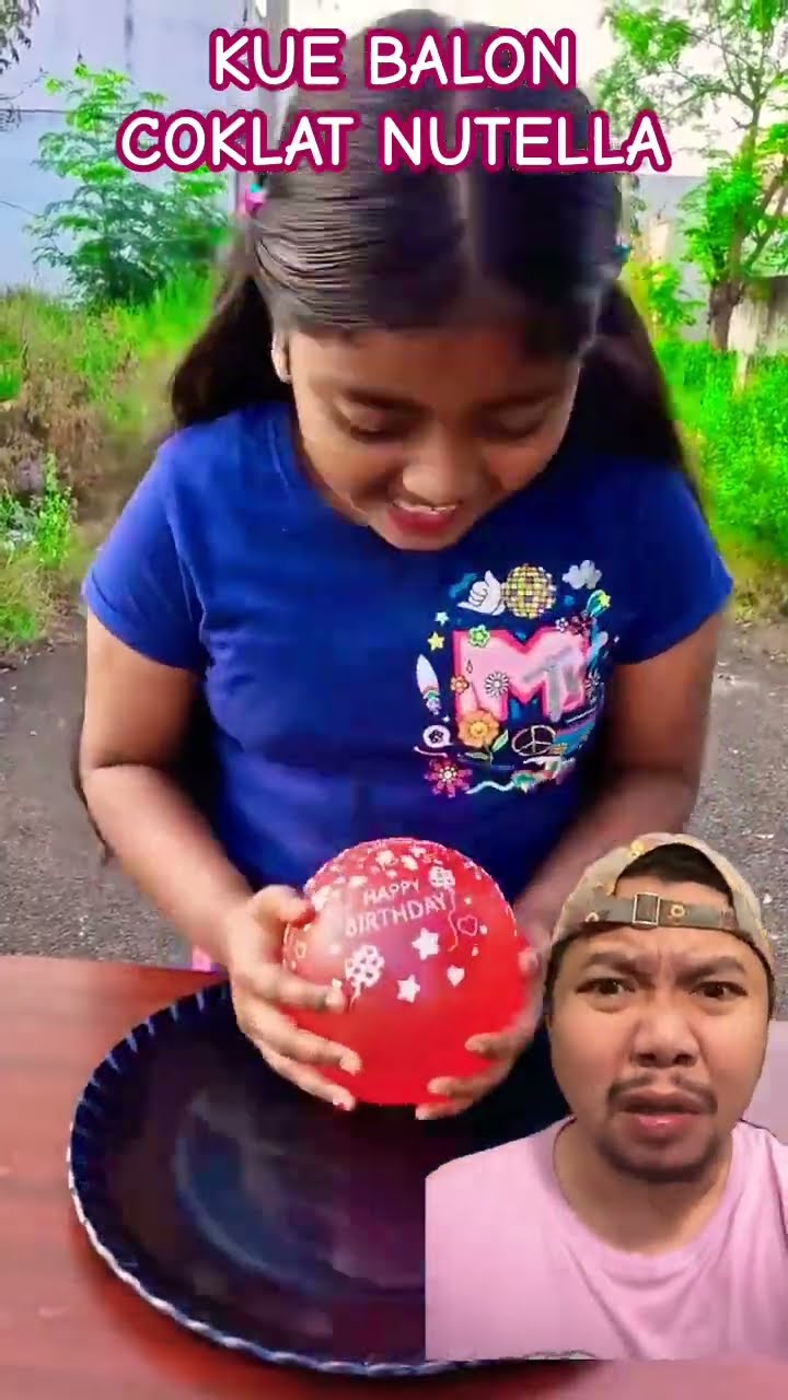KUE BALON COKLAT NUTELLA!!?? #cake #funny #chocolate #birthday #prank