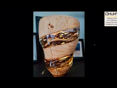 "The Vinding Road" Wood turning with vine, resin and wood. Hand turned lathe.O.U.R. at ArtForOUR.org