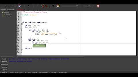 Como Transformar Matriz em Vetor - PROGRAMANDO EM C.