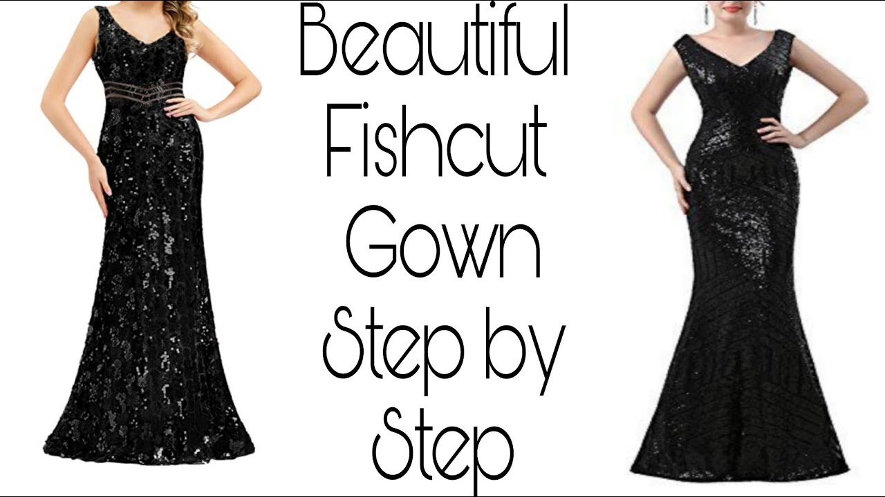 Fish cut gown cutting and stitching /easy way - YouTube