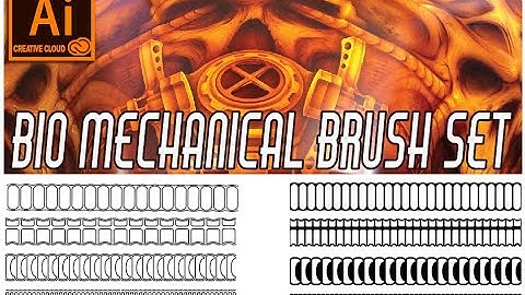 BioMechanical Brush set Adobe Illustrator