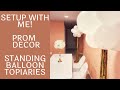 Setup With Me - Mini Prom Decorations | Standing Balloon Topiaries