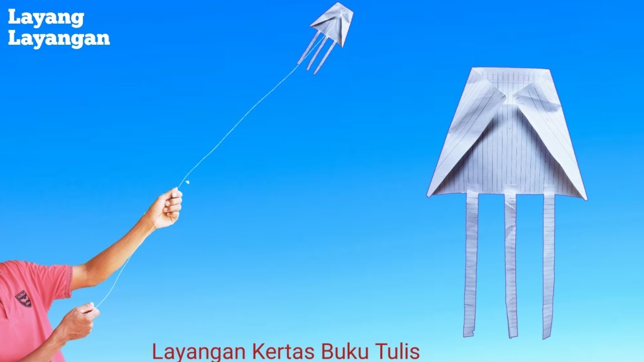 Cara membuat layangan kertas, layang kertas tanpa bambu, layangan