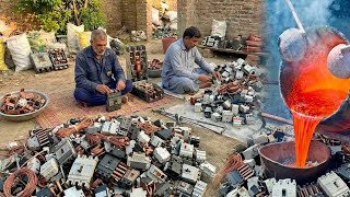 Most Insane Extraction of Pure SILVER from Old Electric Breakers | How Silver Recover from Breakers