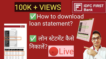 #How to download IDFC First Bank loan statement/Repayment schedule| #idfc, #youtube,#video