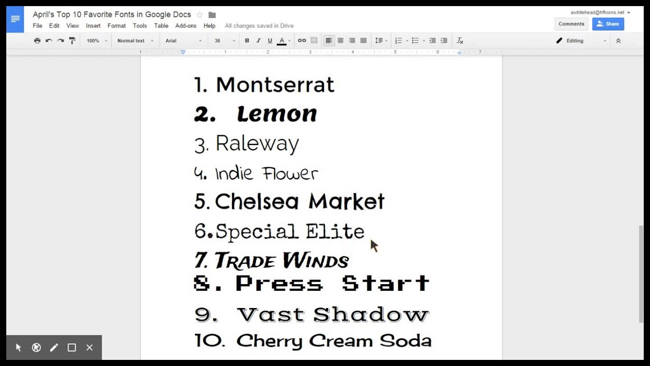 best essay font on google docs