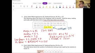 Math Analysis HL Unit 5 Video 9: Stats-describing distribution practice probs 1-9(Chapter 5.2A-5.3A)