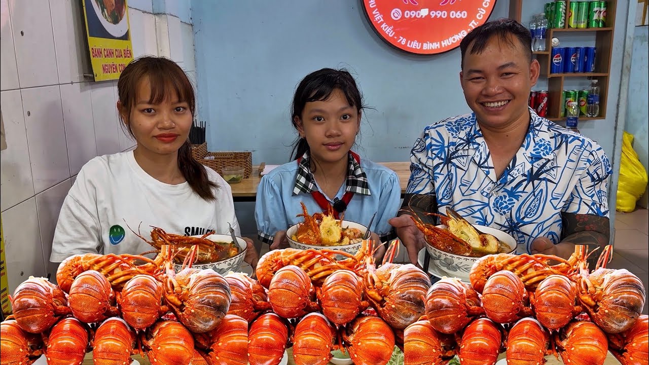 Khai xuân đầu năm mời em gái ăn bánh canh tôm hùm siêu hót ở củ chi 