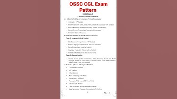 OSSC CGL Exam Pattern#ossc #osscjob #ossclatestjob #ossccgl #ossccgl2022#shorts #short #study #viral