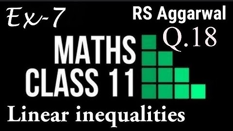 Linear inequation(in Two Variables) Class-11th Maths R.S.Aggarwal Exercise-7|Exercise-7 Class-11th