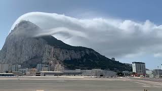 Rock of Gibraltar - Banner Cloud timelapse (Levanter Cloud, looped 11x, Met Office Gibralter, Aug24)